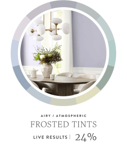 Modern dining room painted in Frosted Tints color palette.
