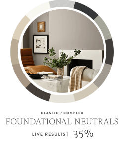 Living room painted in Foundational Neutrals color palette.